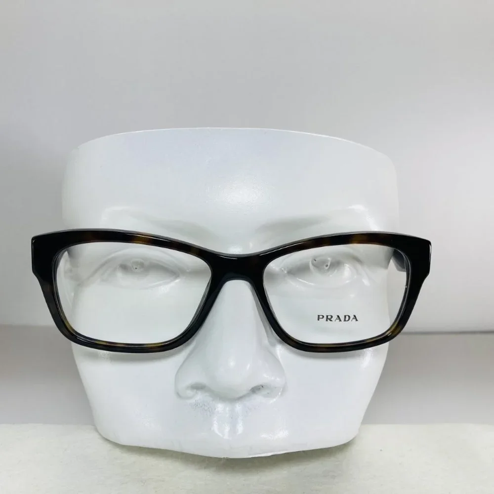 Prada Square Brown Havana Gold Eyeglasses Glasses Frames NWOT - Picture 11 of 12